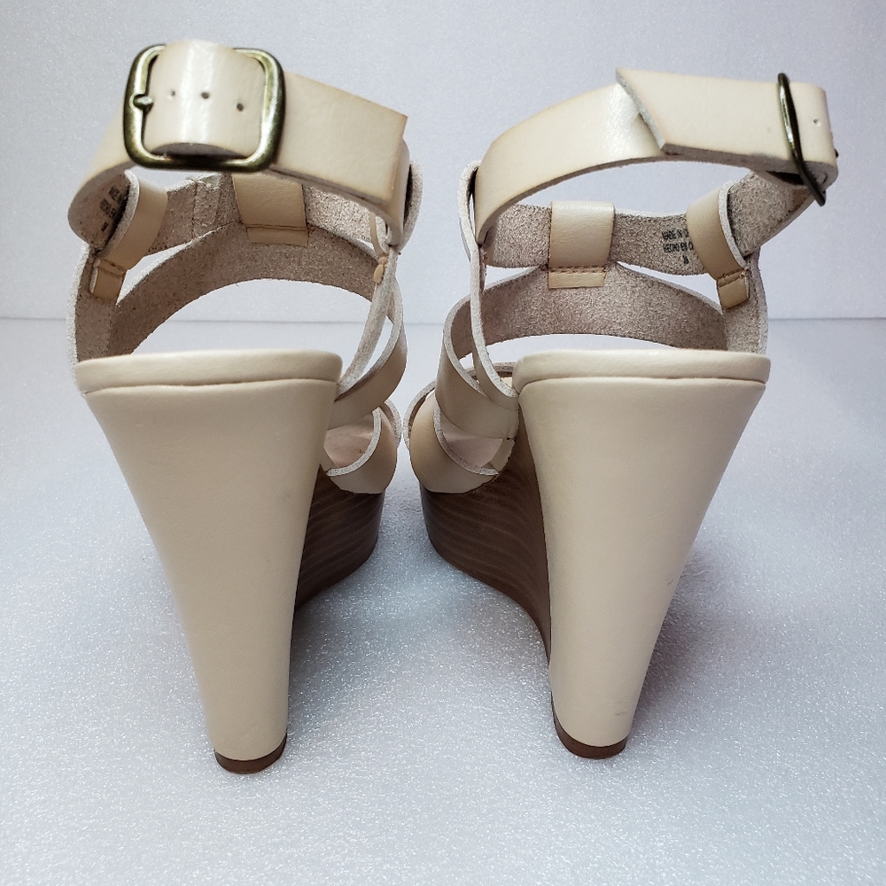 Aldo Nude Strappy Wedges Size 7.5 / 38 - Picture 11 of 11